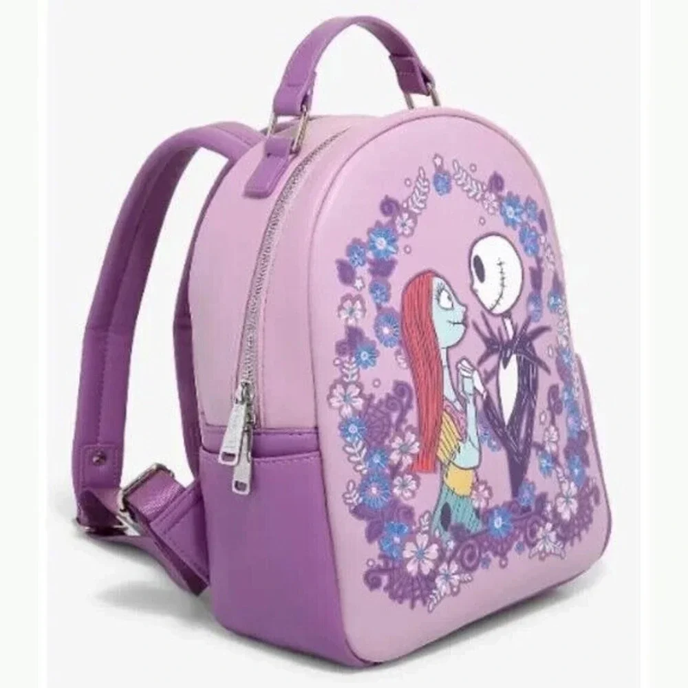 Loungefly Disney Nightmare Before Christmas Jack‎ & Sally Spring Floral Backpack